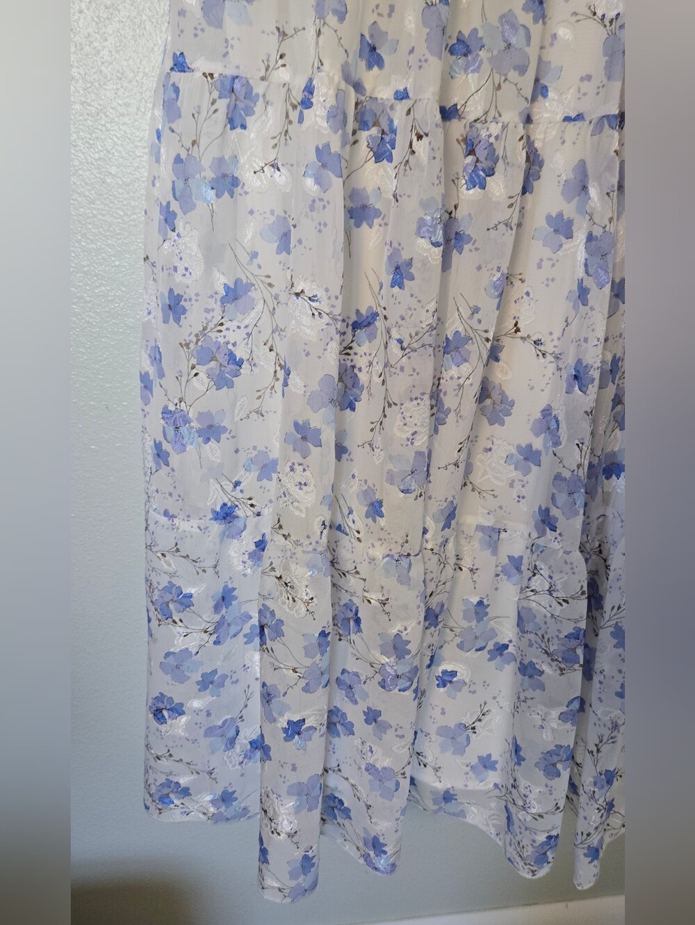 Baltic Born | Fabian Jacquard Blue Floral Midi Dress Size Large - Picture 11 of 14